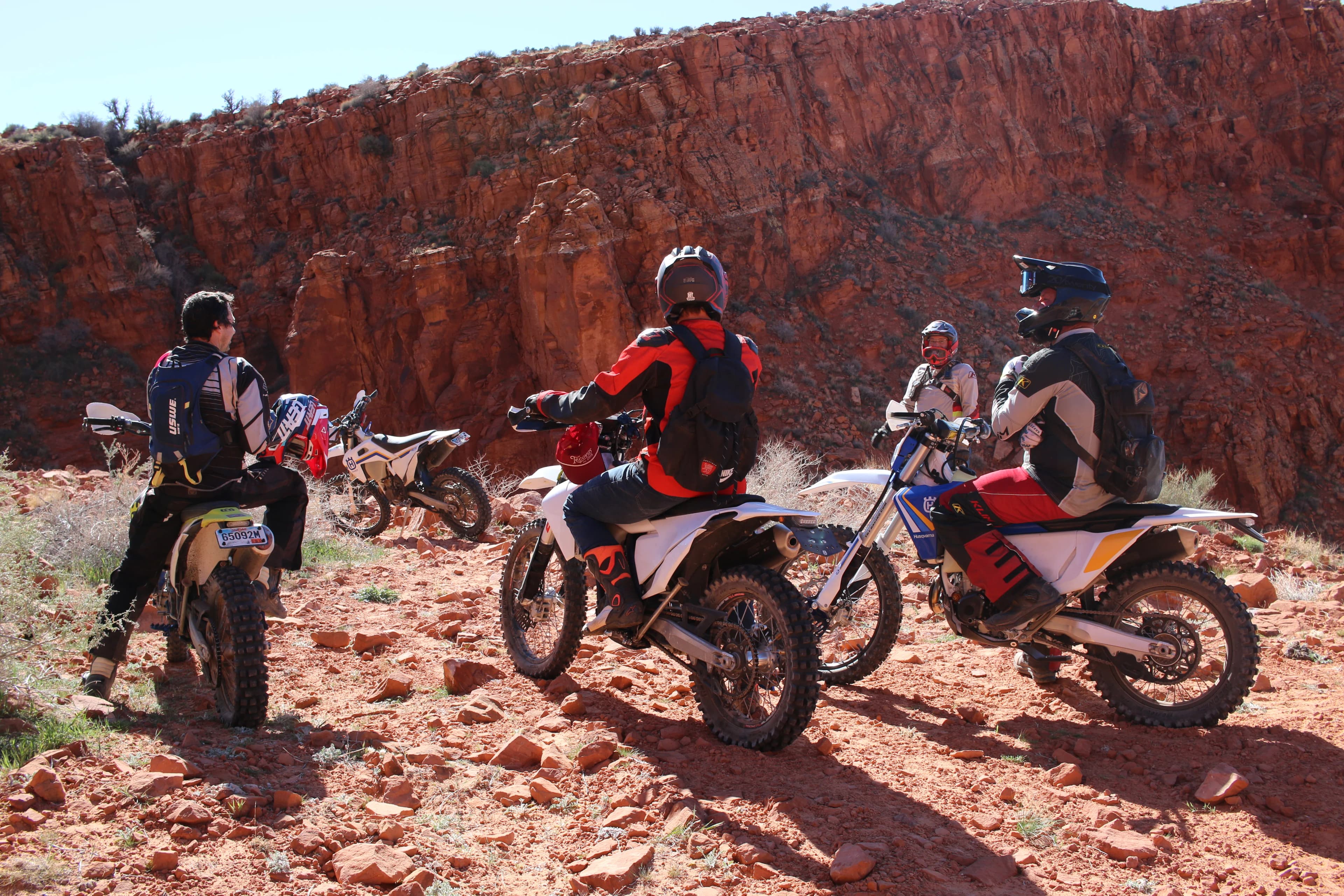Guided motorcycle ride through Southern Utah red rock terrain